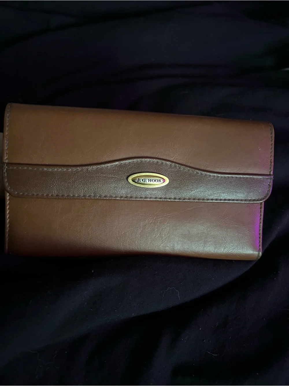Brown Leather Fold-Over Wallet